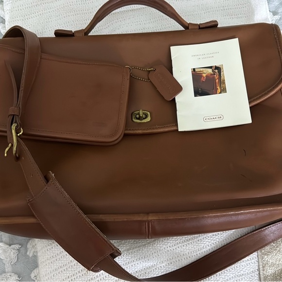 Coach leather brief case. Comes with brochure & including small coach pochette! - Picture 1 of 12
